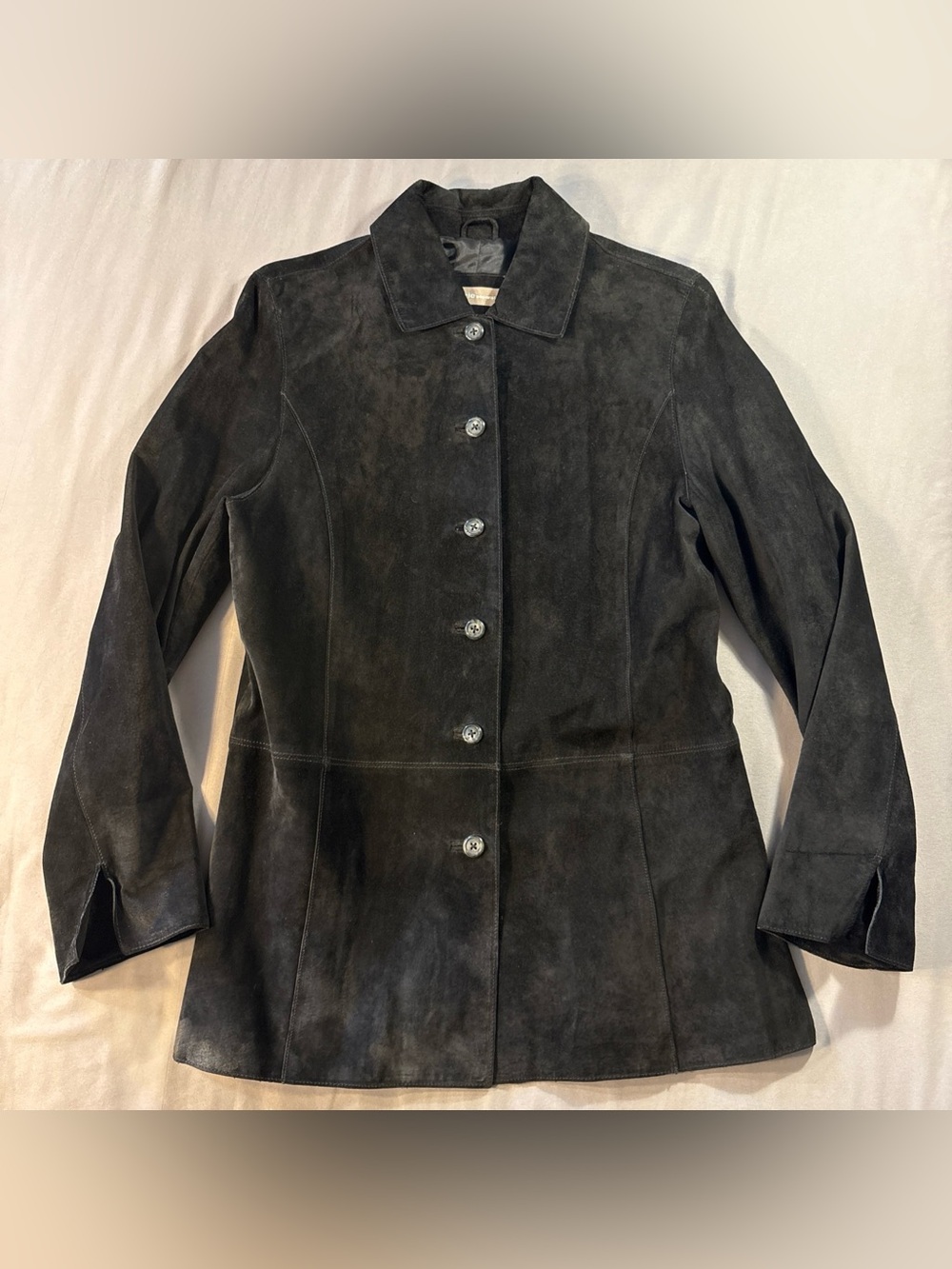 Valerie Separates Black Suede Leather Jacket Button Up Sz S Classic Fall Whimsy